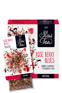 Slow Tea Rose Berry Blues, Früchtetee, 3 Packungen à 25 Beutel